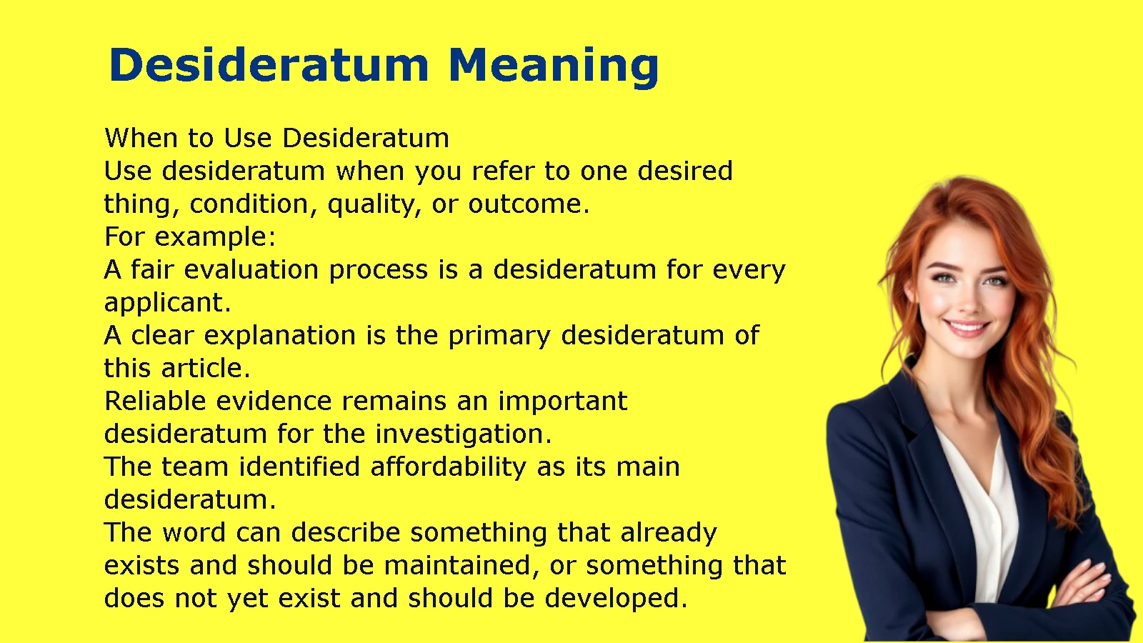 Desideratum Meaning