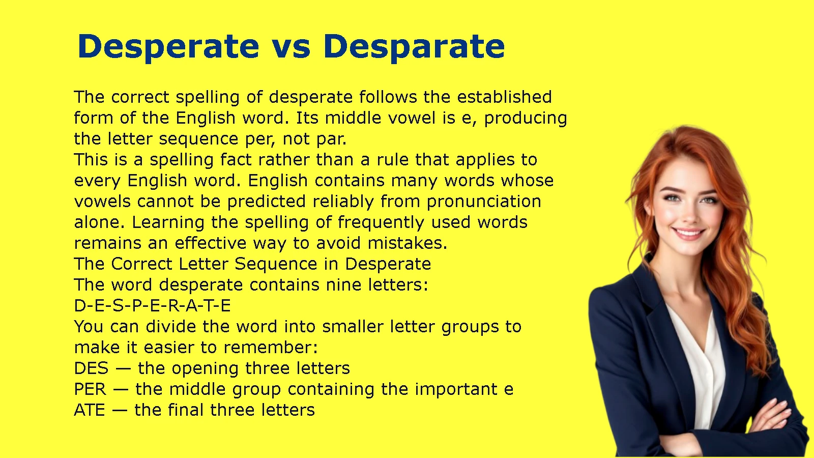 Desperate vs Desparate