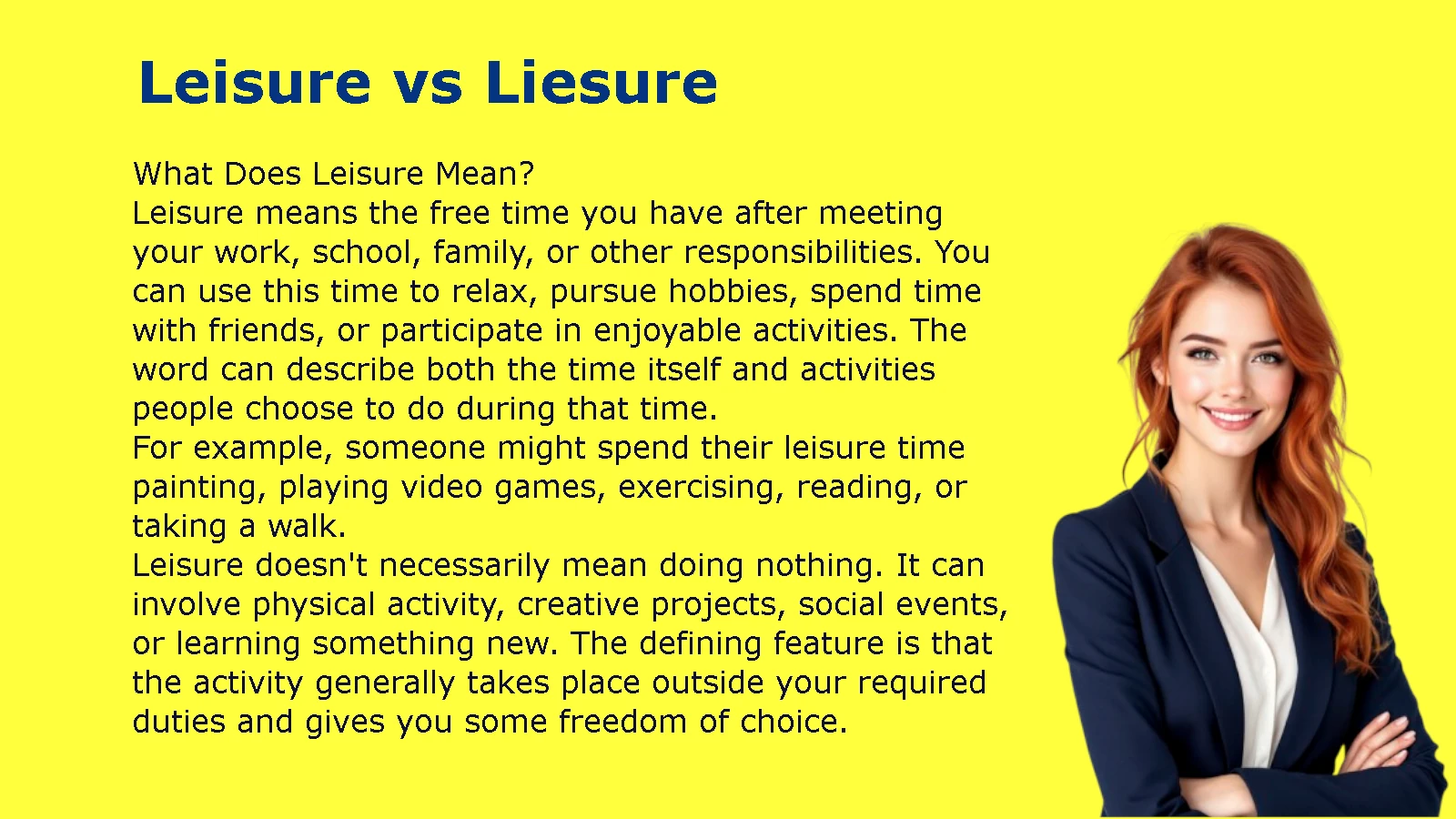 Leisure vs Liesure