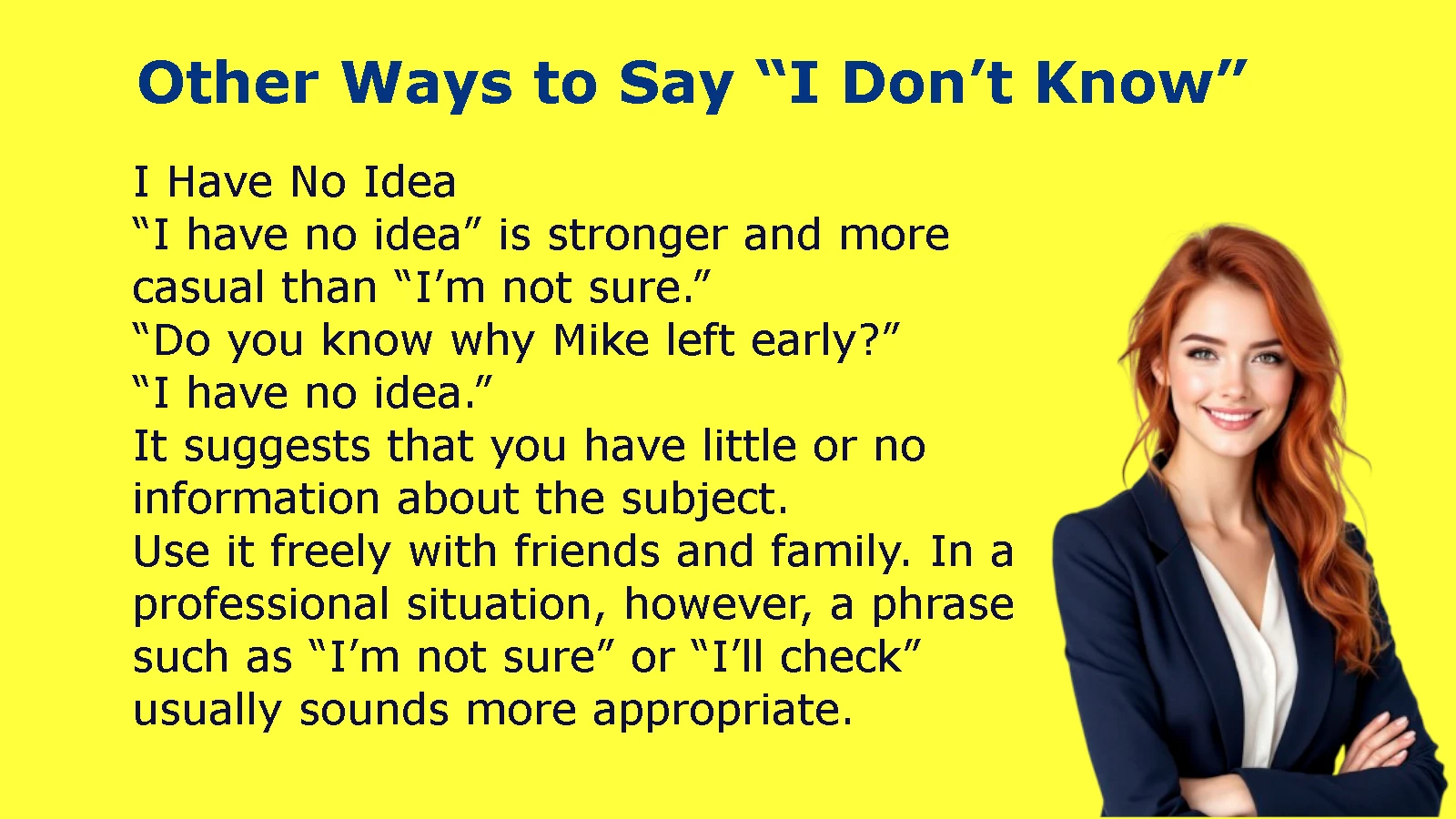 Other Ways to Say “I Don’t Know”