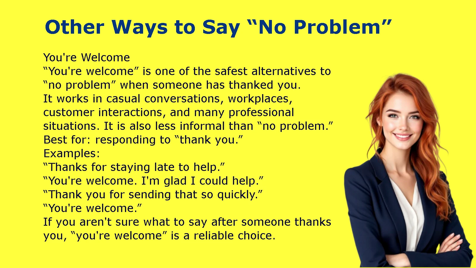 Other Ways to Say “No Problem”