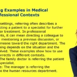 Referring Examples in Medical and Professional Contexts