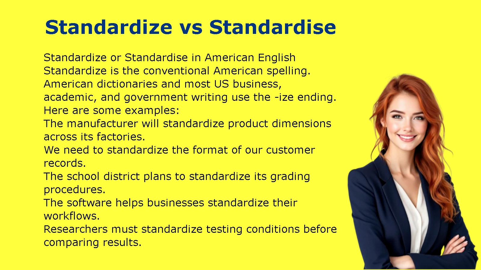 Standardize vs Standardise