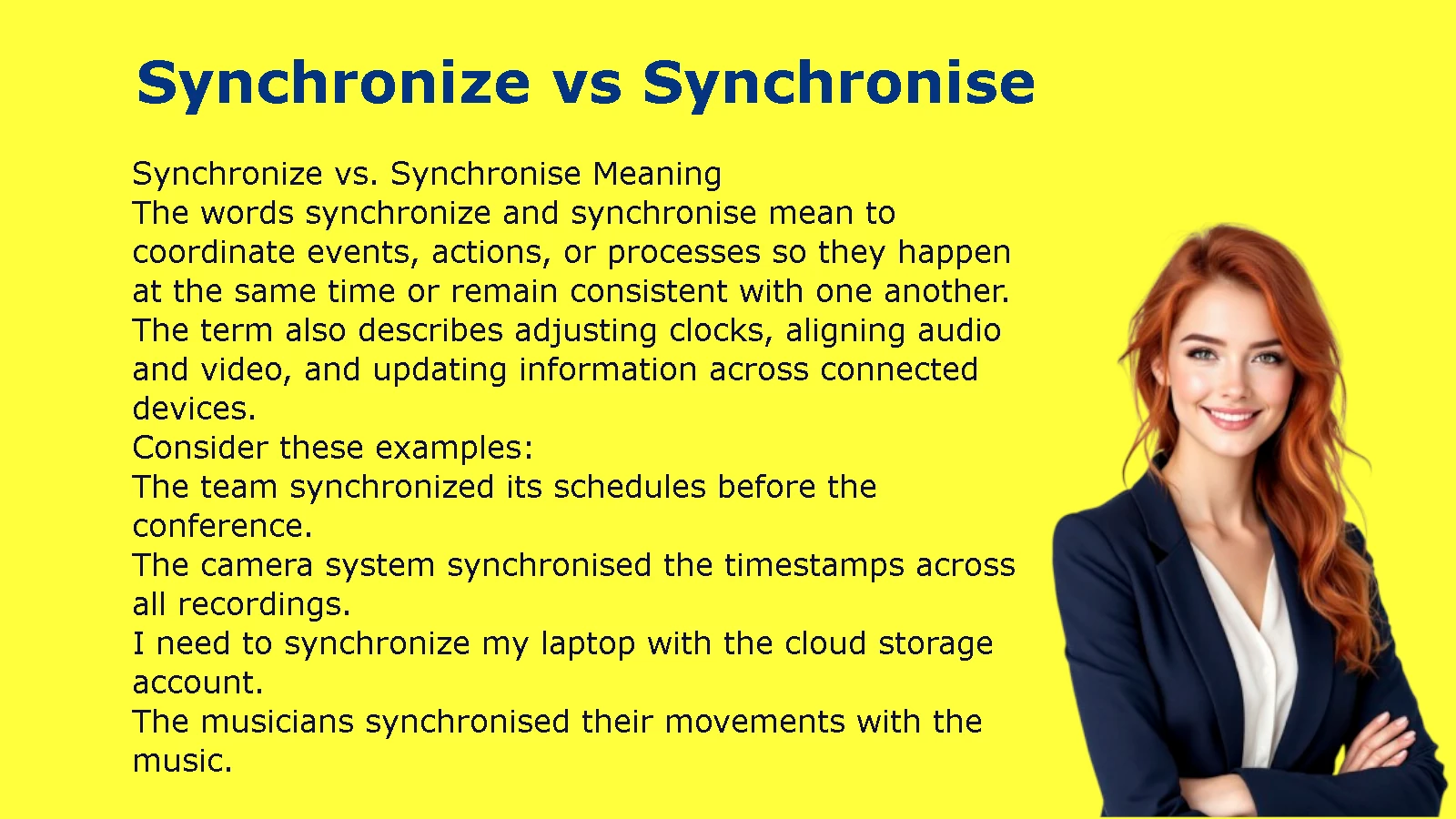 Synchronize vs Synchronise