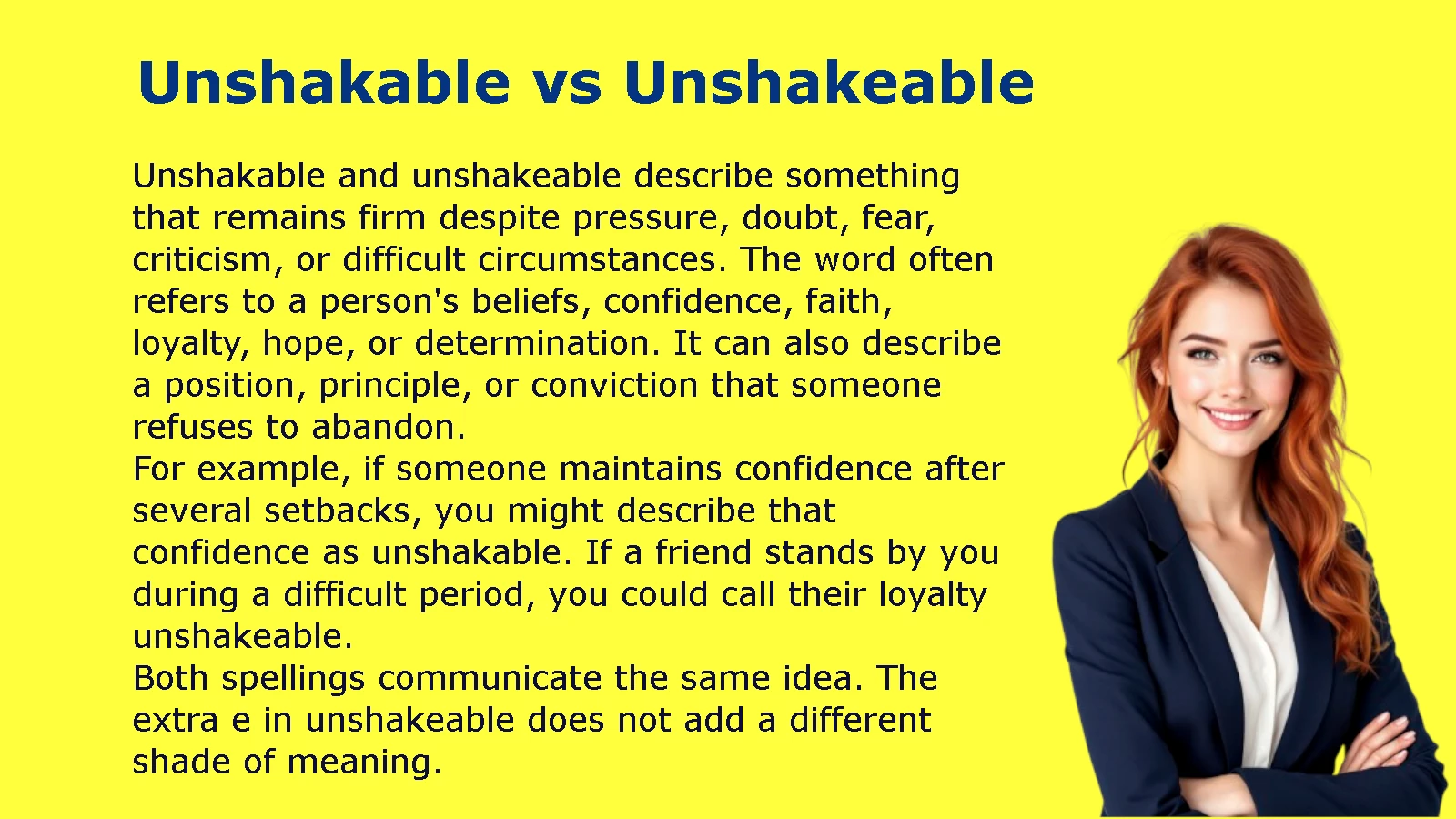 Unshakable vs Unshakeable